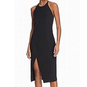 Bardot Slit Halter Dress